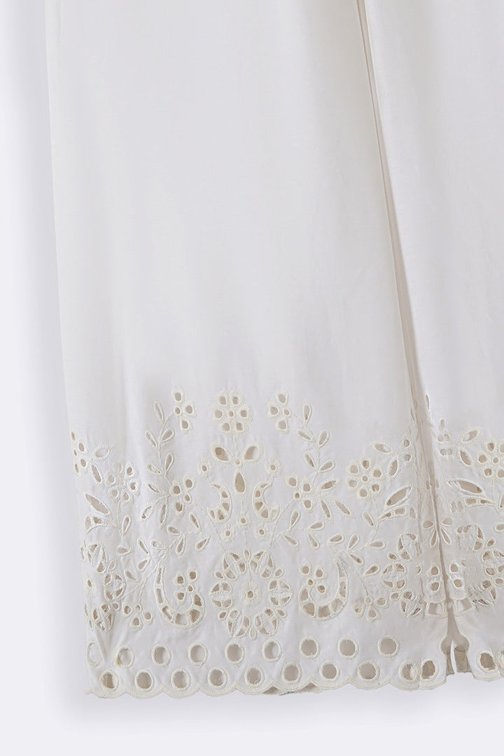 CREME CUTWORK PANTS