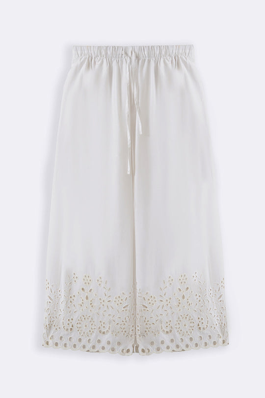 WHITE CREME CUTWORK PANTS