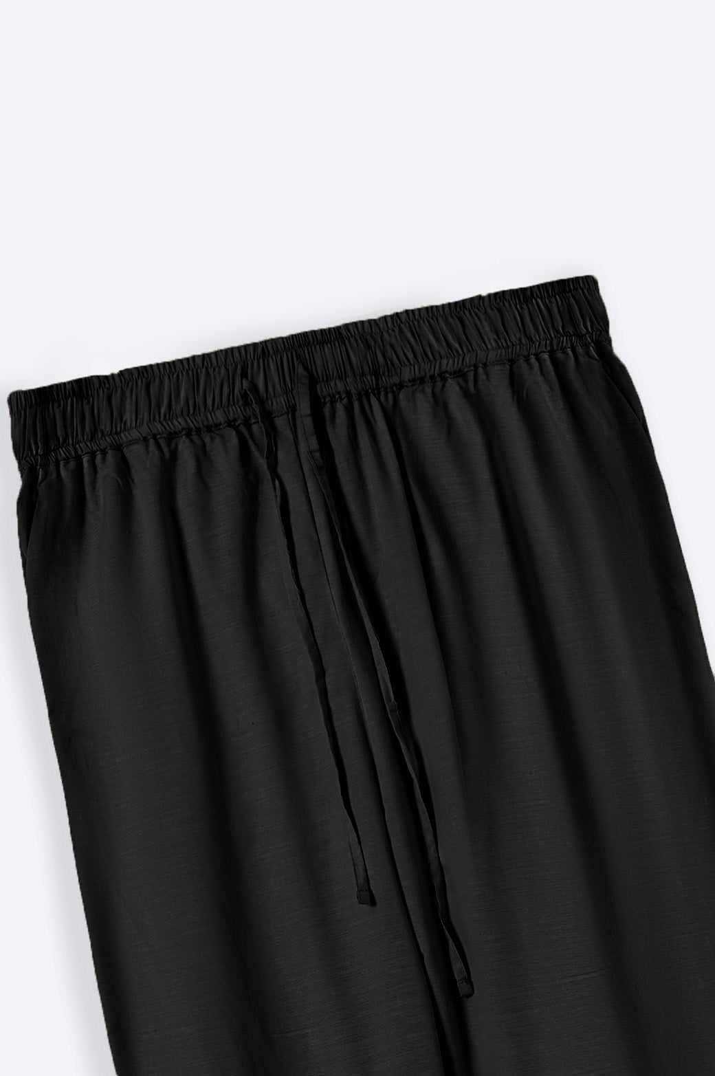 BLACK COTTON FLARE PANTS