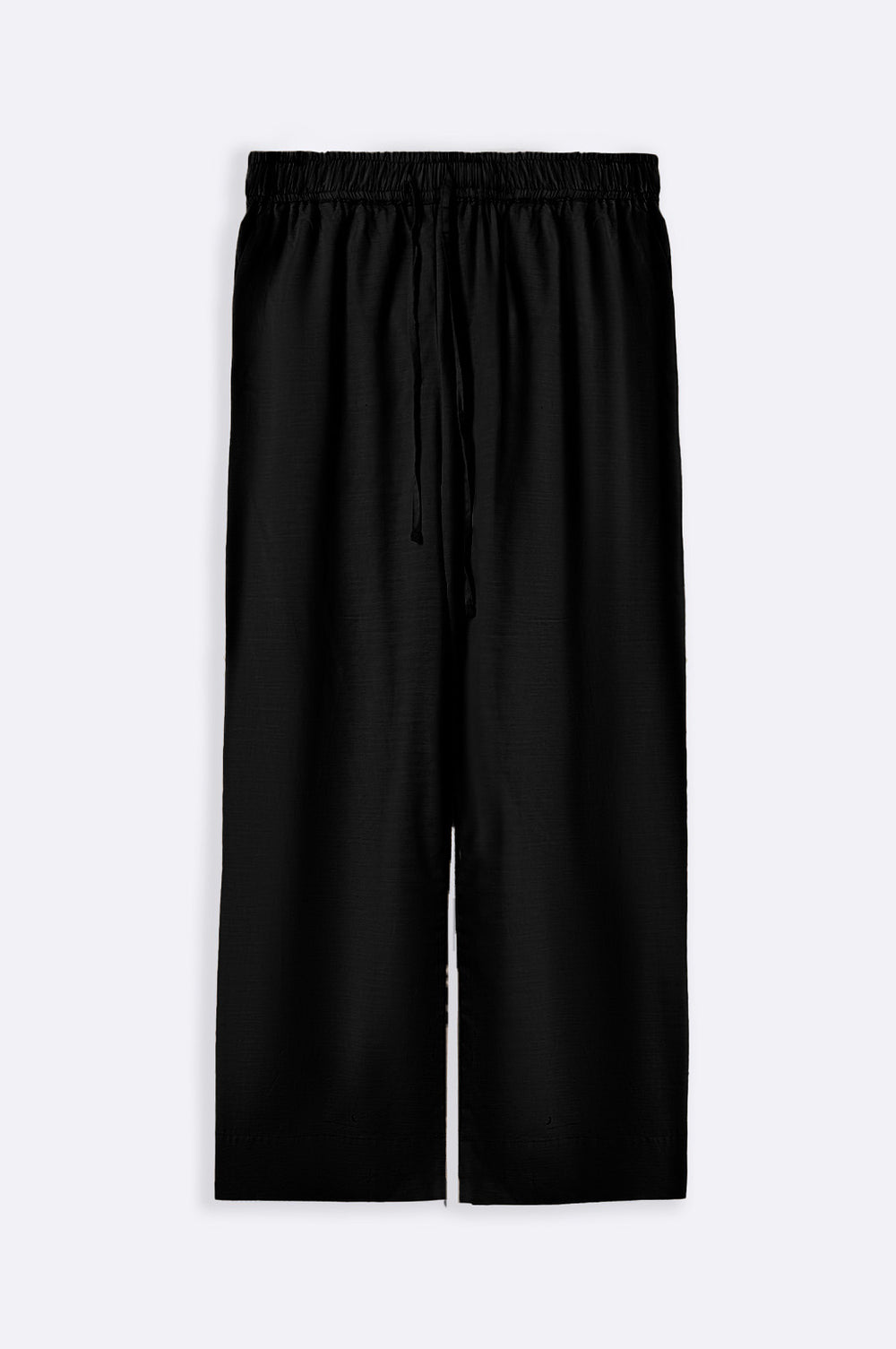 BLACK COTTON FLARE PANTS