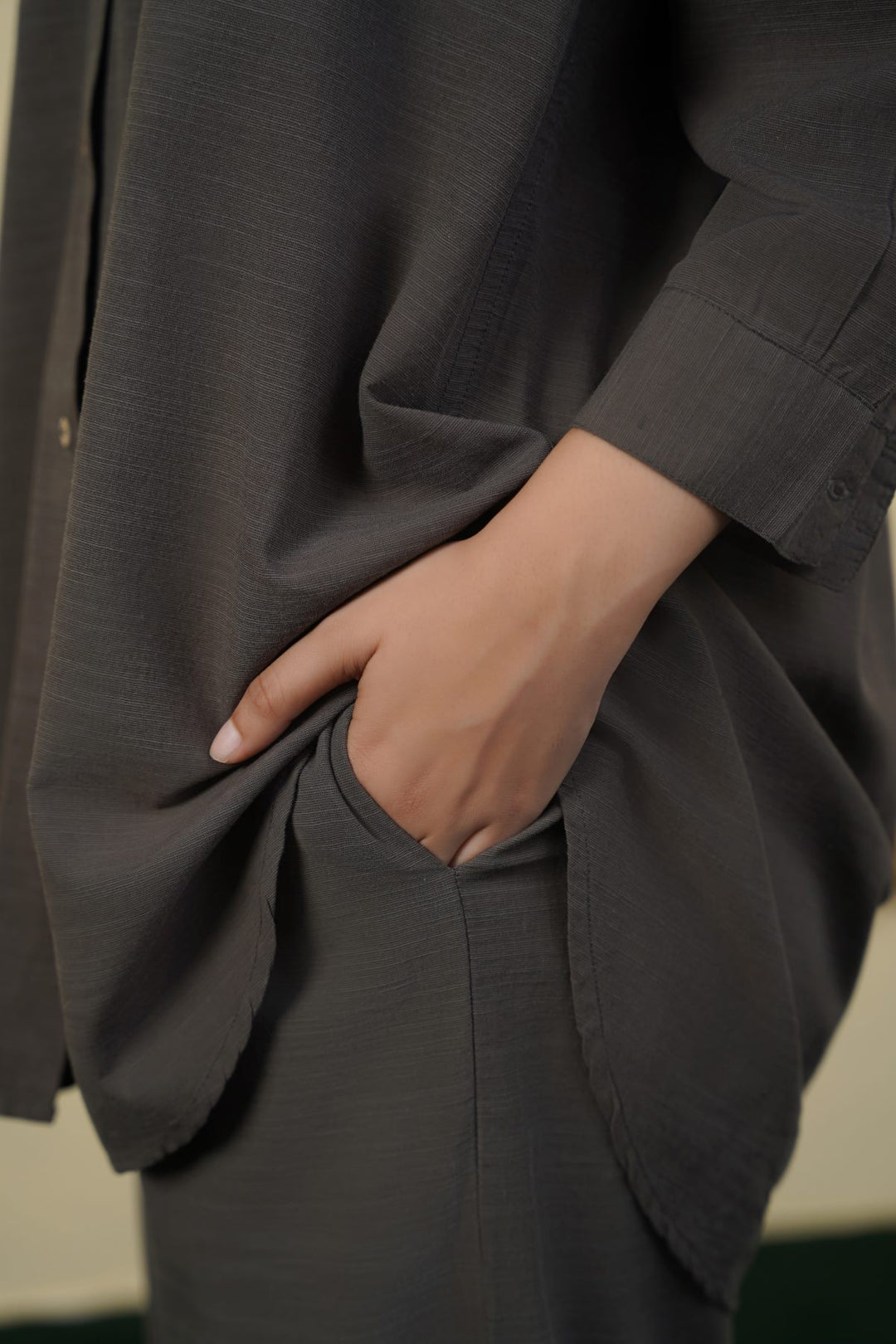 MOUSE GREY ESSENTIAL COTTON CULOTTES