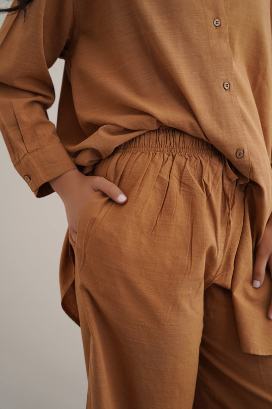OCHRE ESSENTIAL COTTON CULOTTES