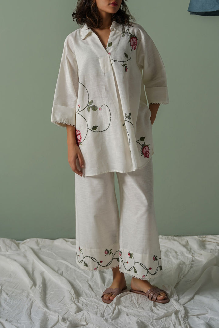 WHITE ROSATINI PANTS