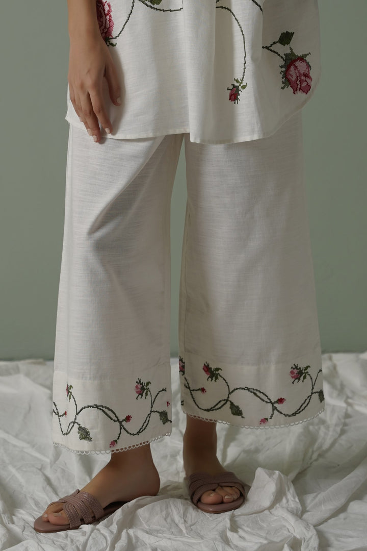 WHITE ROSATINI PANTS