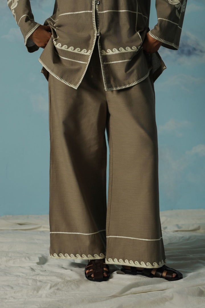 BEIGE DESERT NOON EMBROIDERED PANT