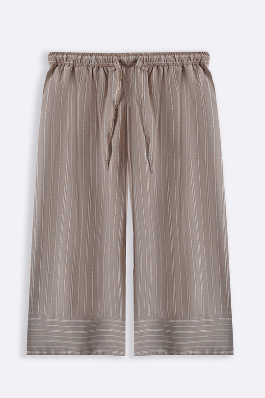 BEIGE CURVE STRIPED CULOTTES