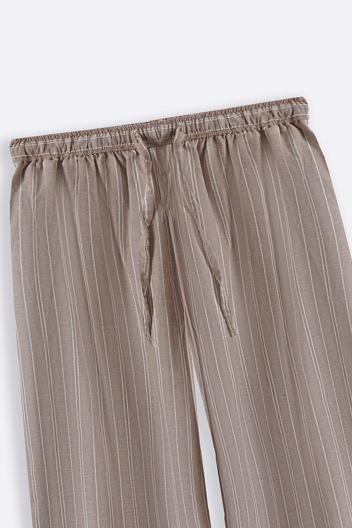 BEIGE CURVE STRIPED CULOTTES