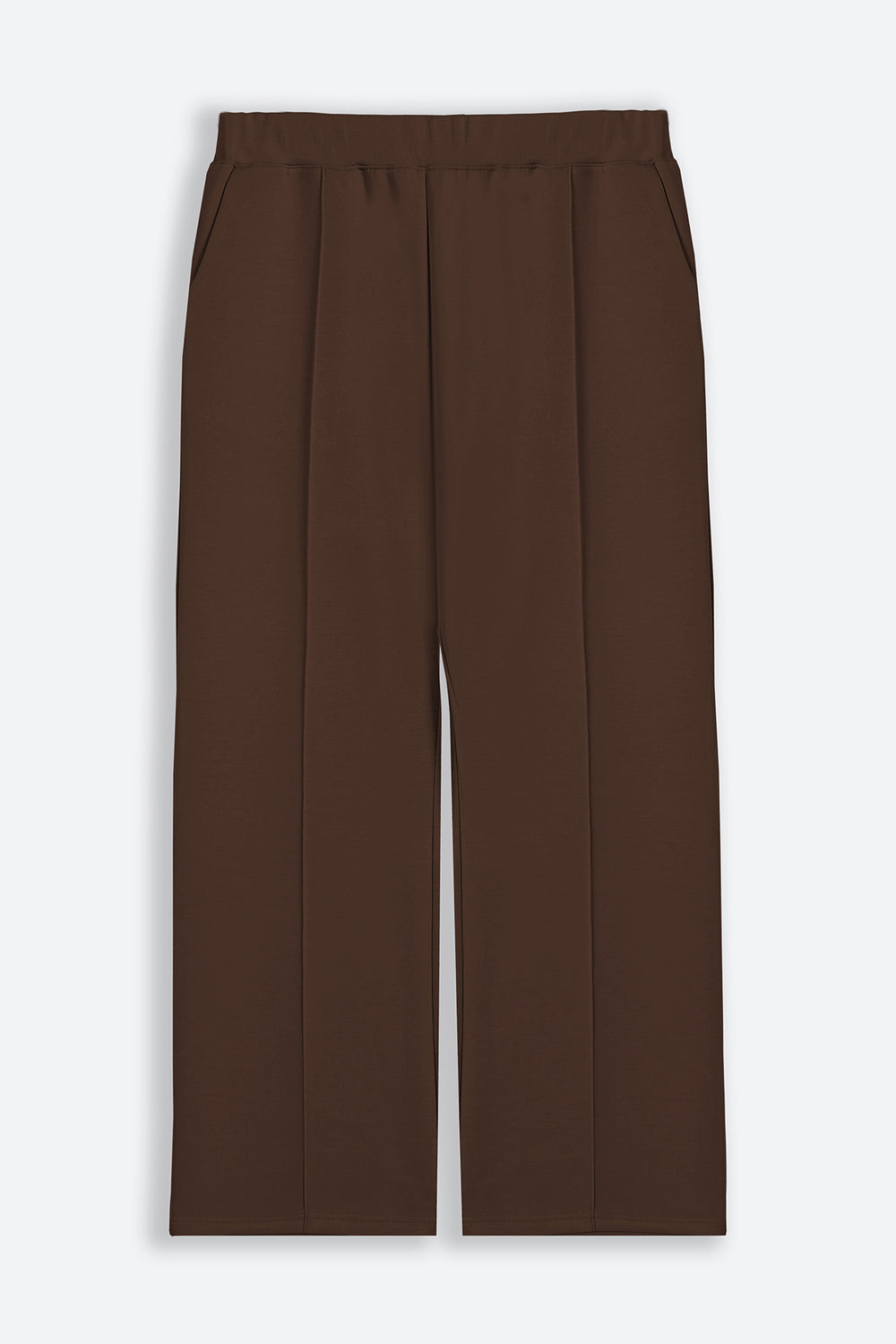 BROWN STRAIGHT-FIT TROUSERS