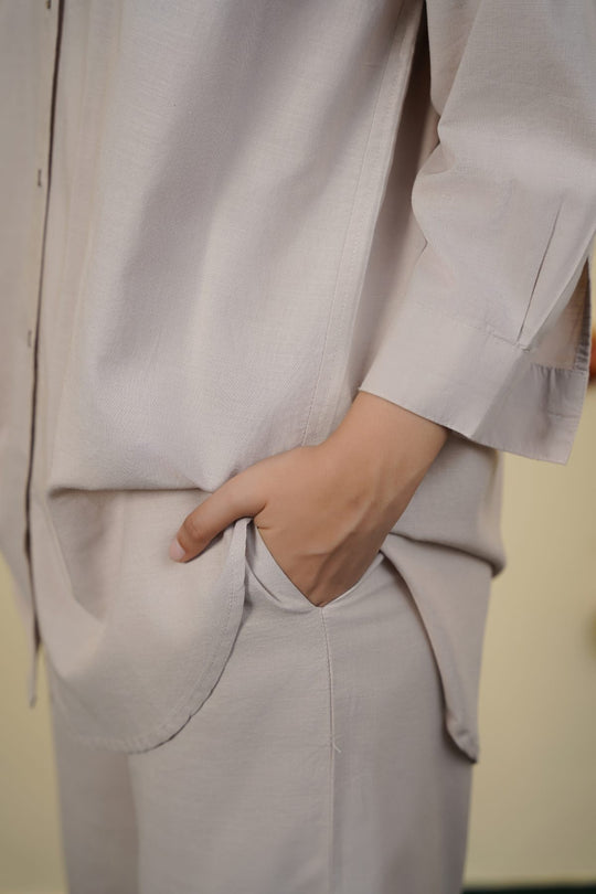 BEIGE ESSENTIAL COTTON CULOTTES