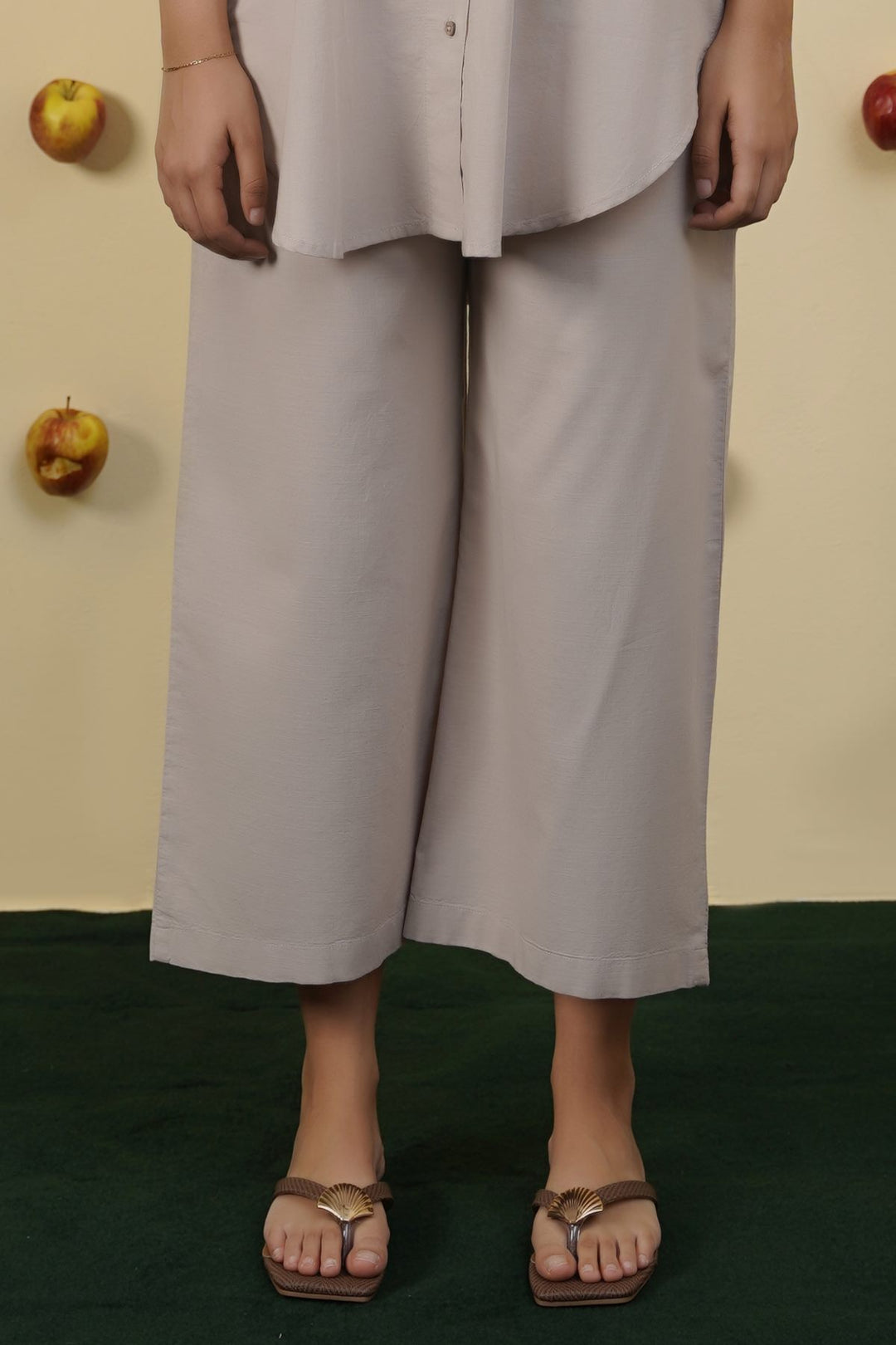 BEIGE ESSENTIAL COTTON CULOTTES