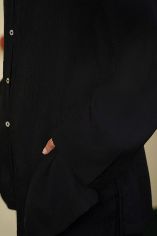 BLACK ESSENTIAL COTTON CULOTTES