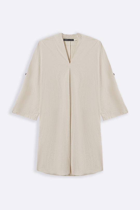 OFF WHITE LINEN MIDI TUNIC