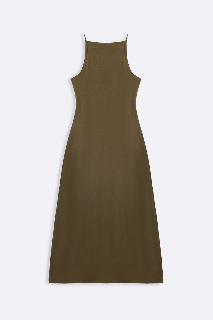 OLIVE BODYCON A-LINE DRESS