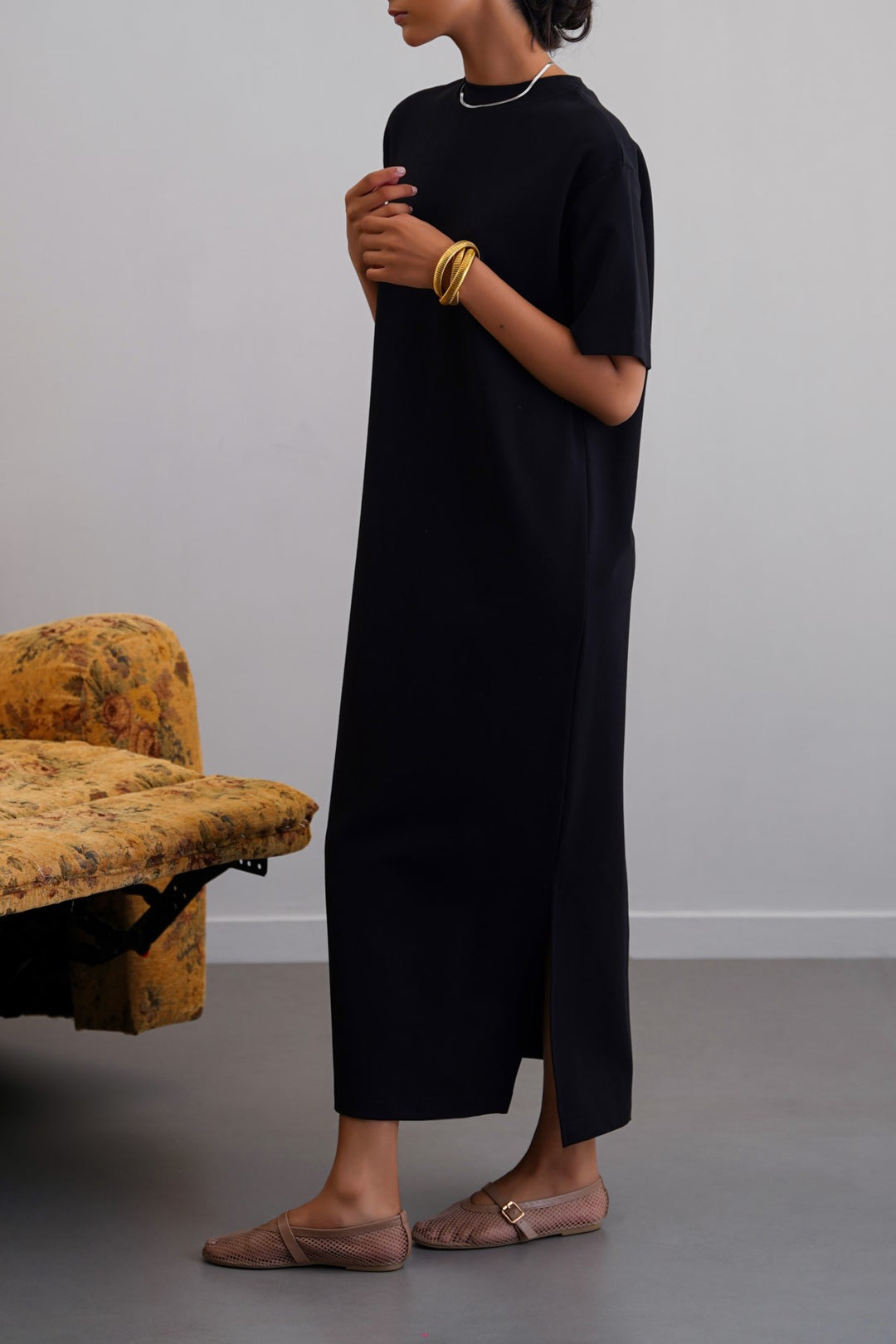 BLACK THE OMA T-DRESS