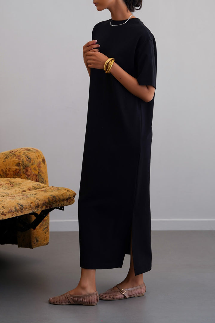 BLACK THE OMA T-DRESS