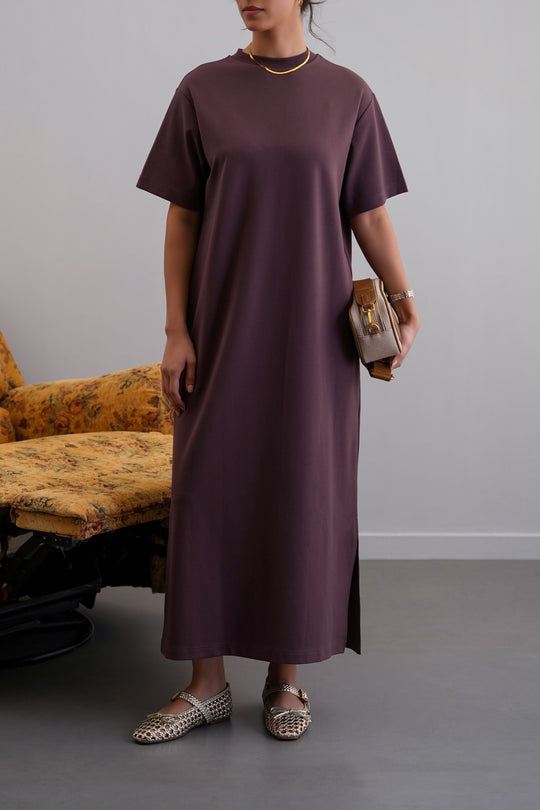BROWN THE OMA T-DRESS