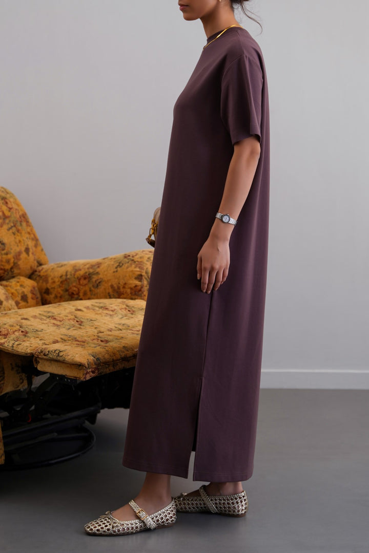 BROWN THE OMA T-DRESS