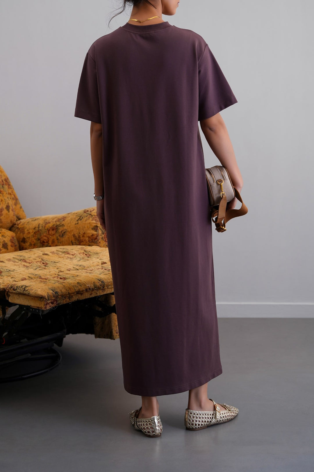 BROWN THE OMA T-DRESS