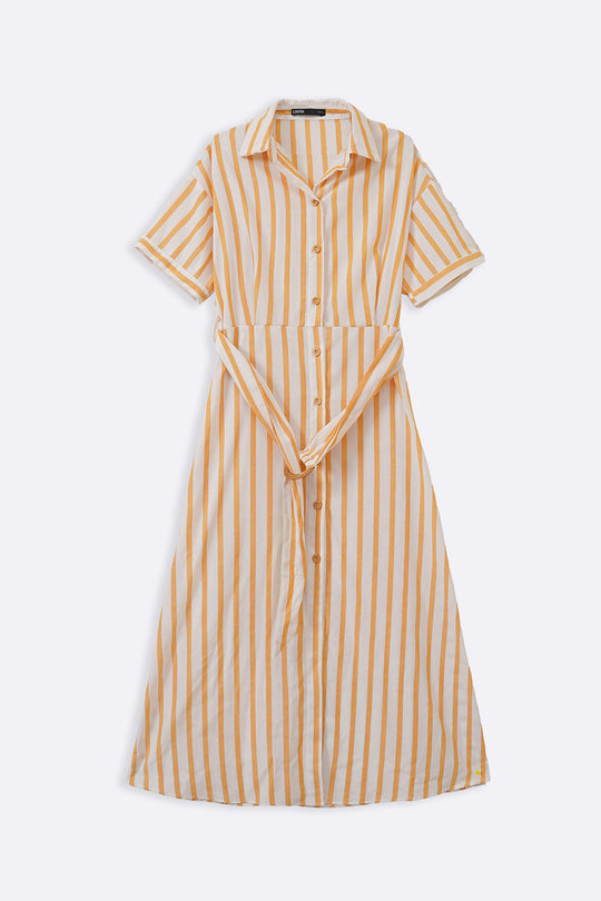 YELLOW HOLIDAY LINEN DRESS