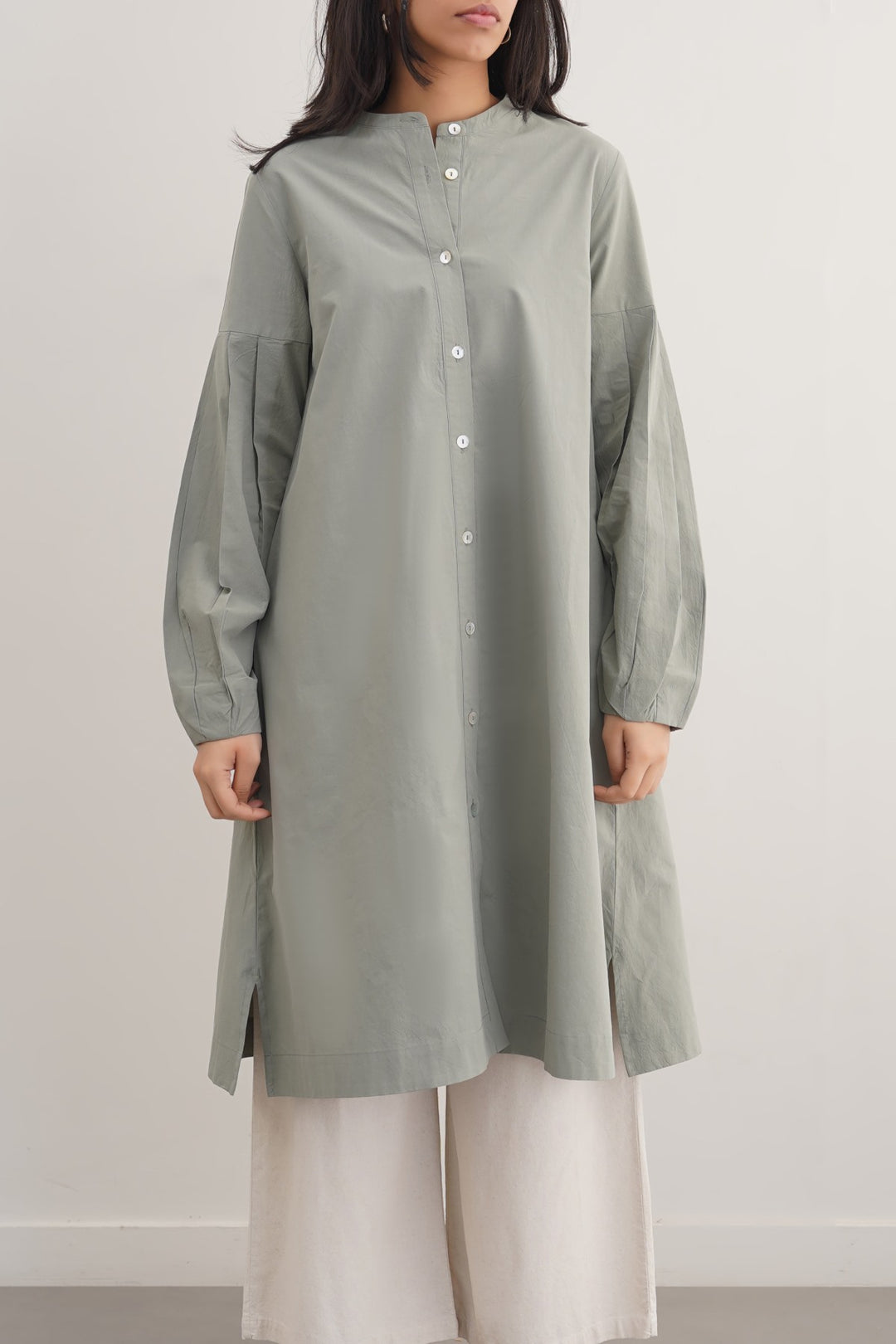 GREEN MINIMALIST TUNIC DRESS