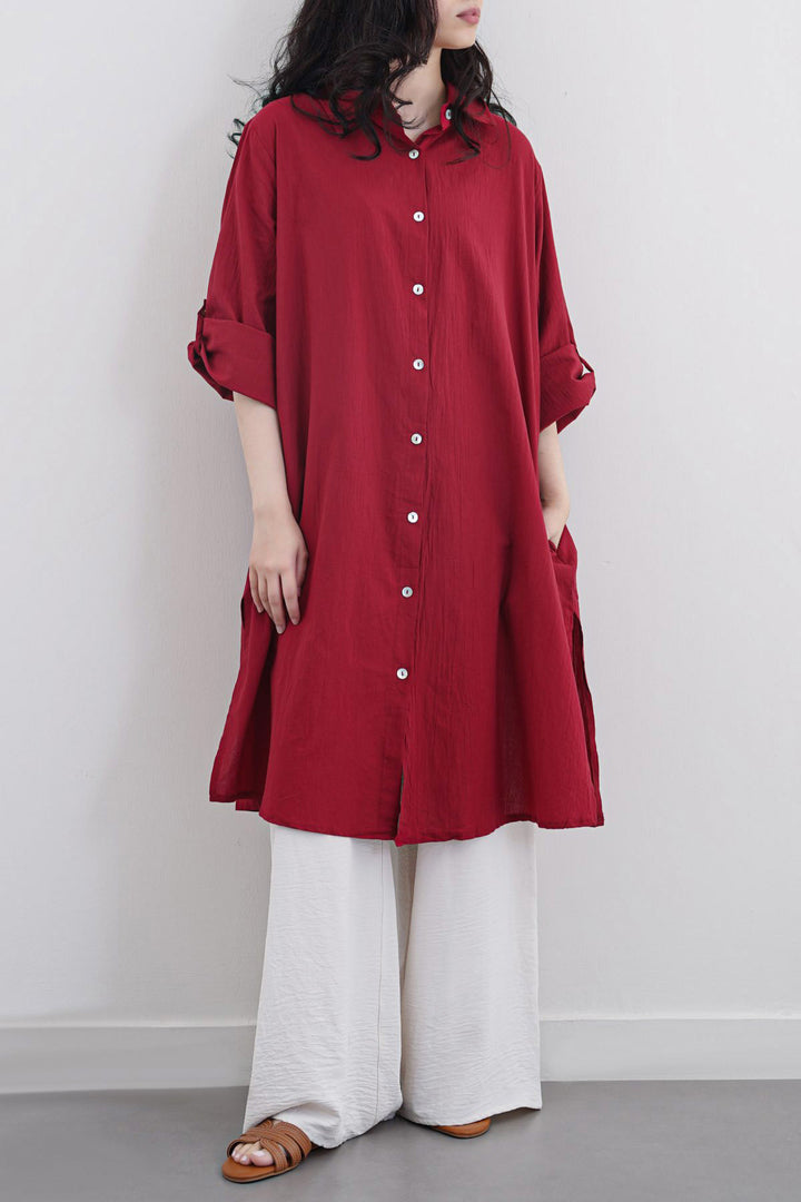 MAROON ORGANIC COTTON TUNIC