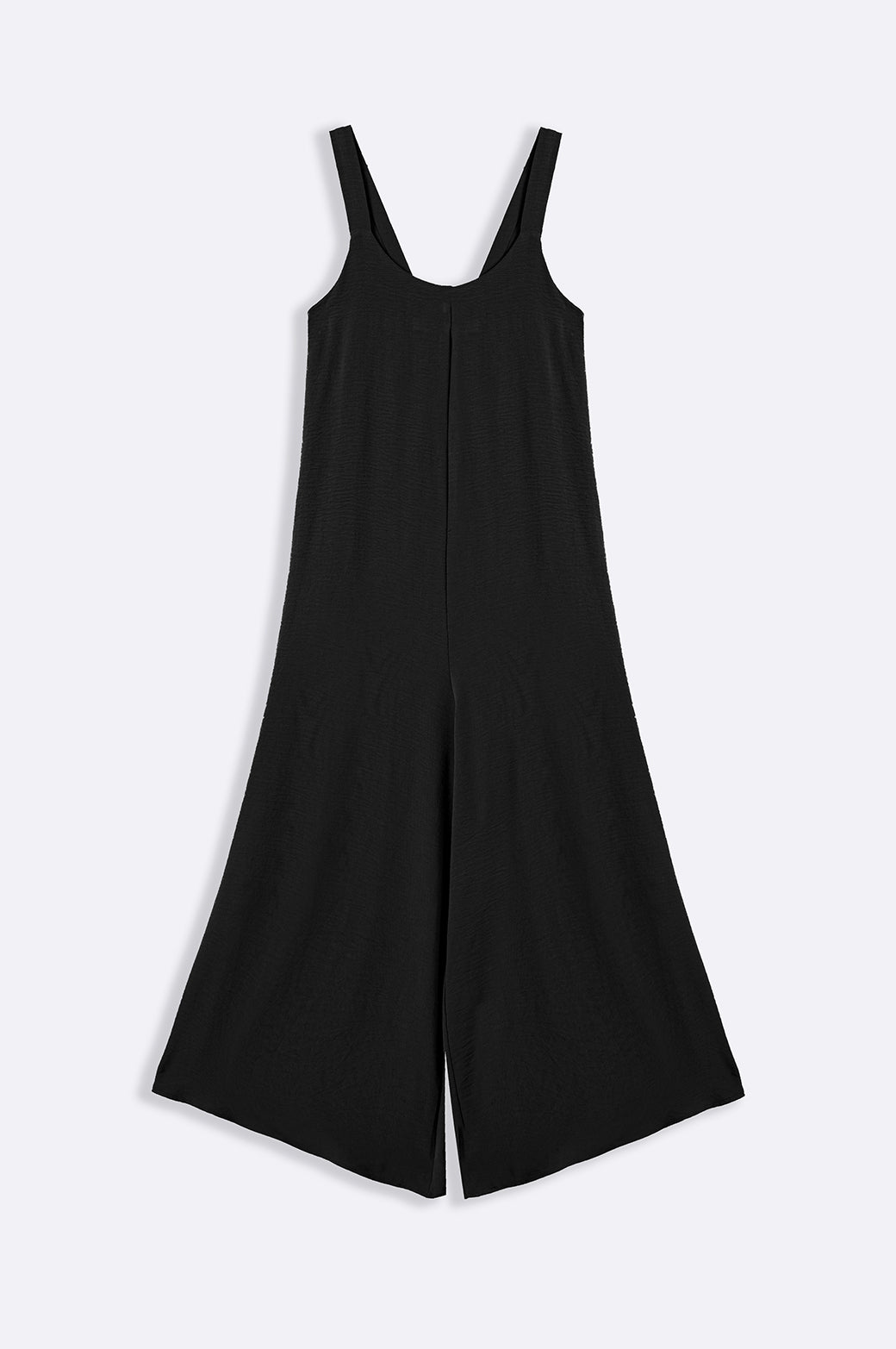 BLACK SLINKY STRETCH JUMPSUIT