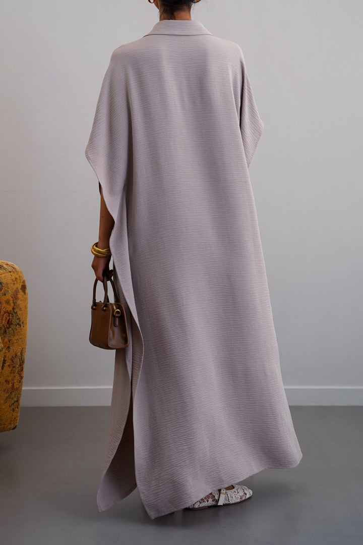 SLATE GREY BATWING KAFTAN-DRESS