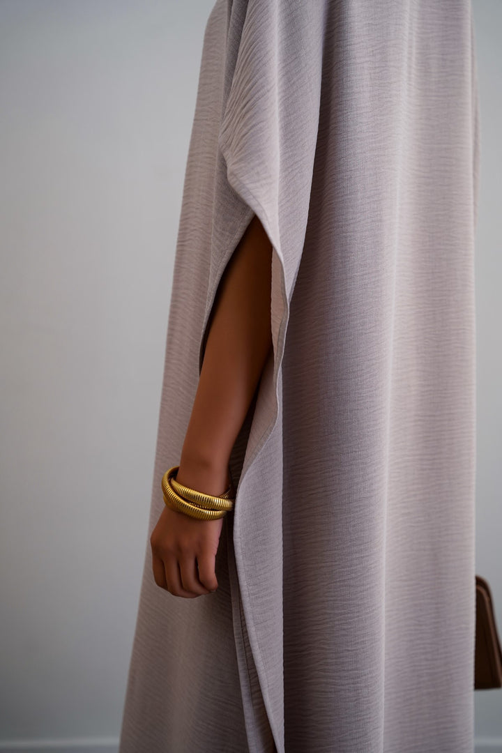 SLATE GREY BATWING KAFTAN-DRESS