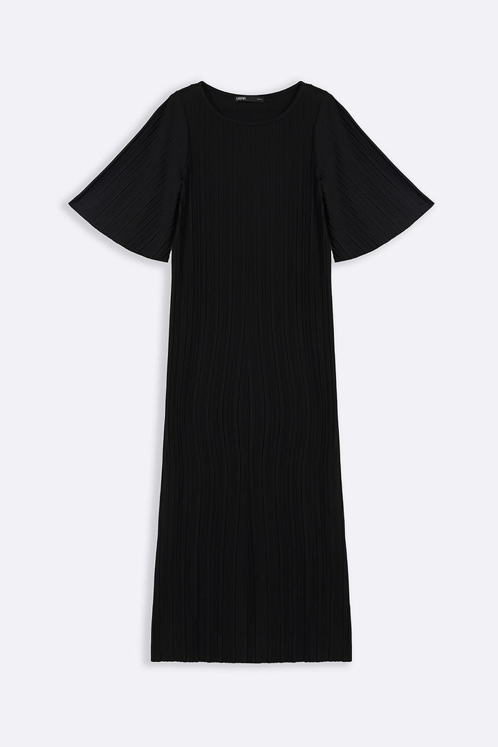 BLACK CONTOUR MAXI DRESS