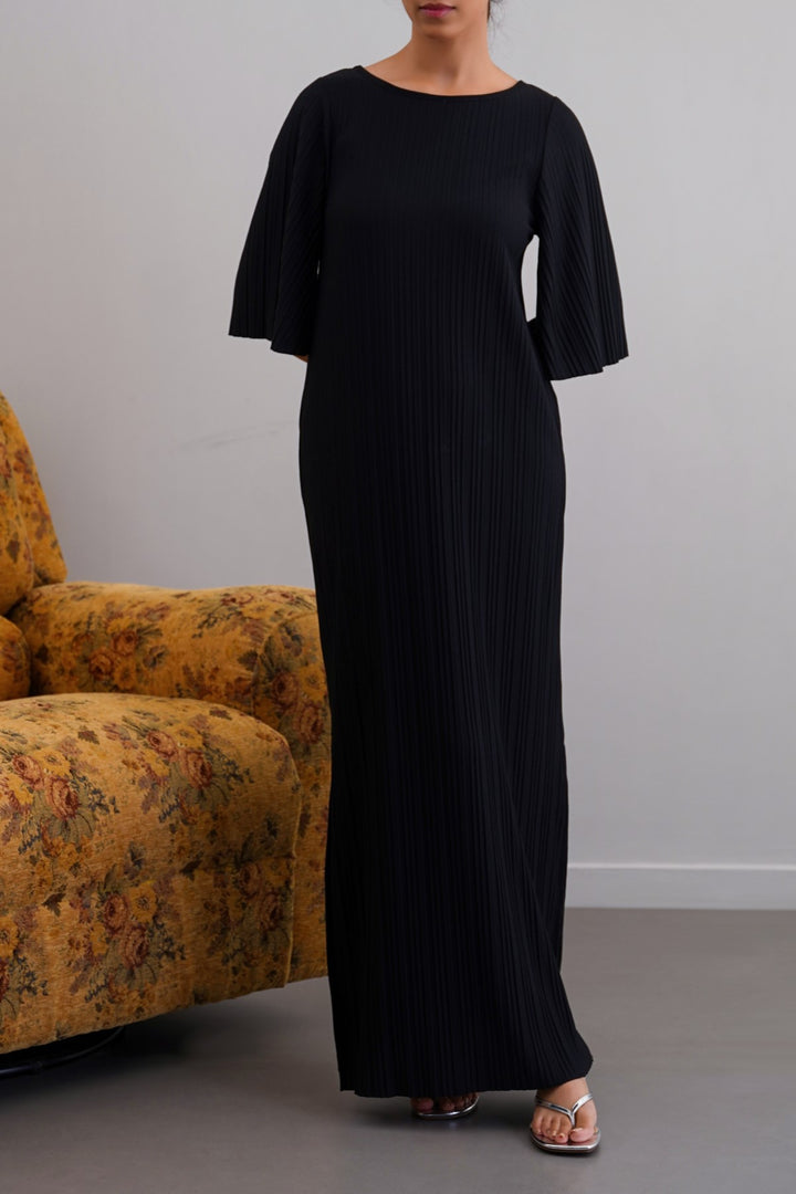BLACK CONTOUR MAXI DRESS
