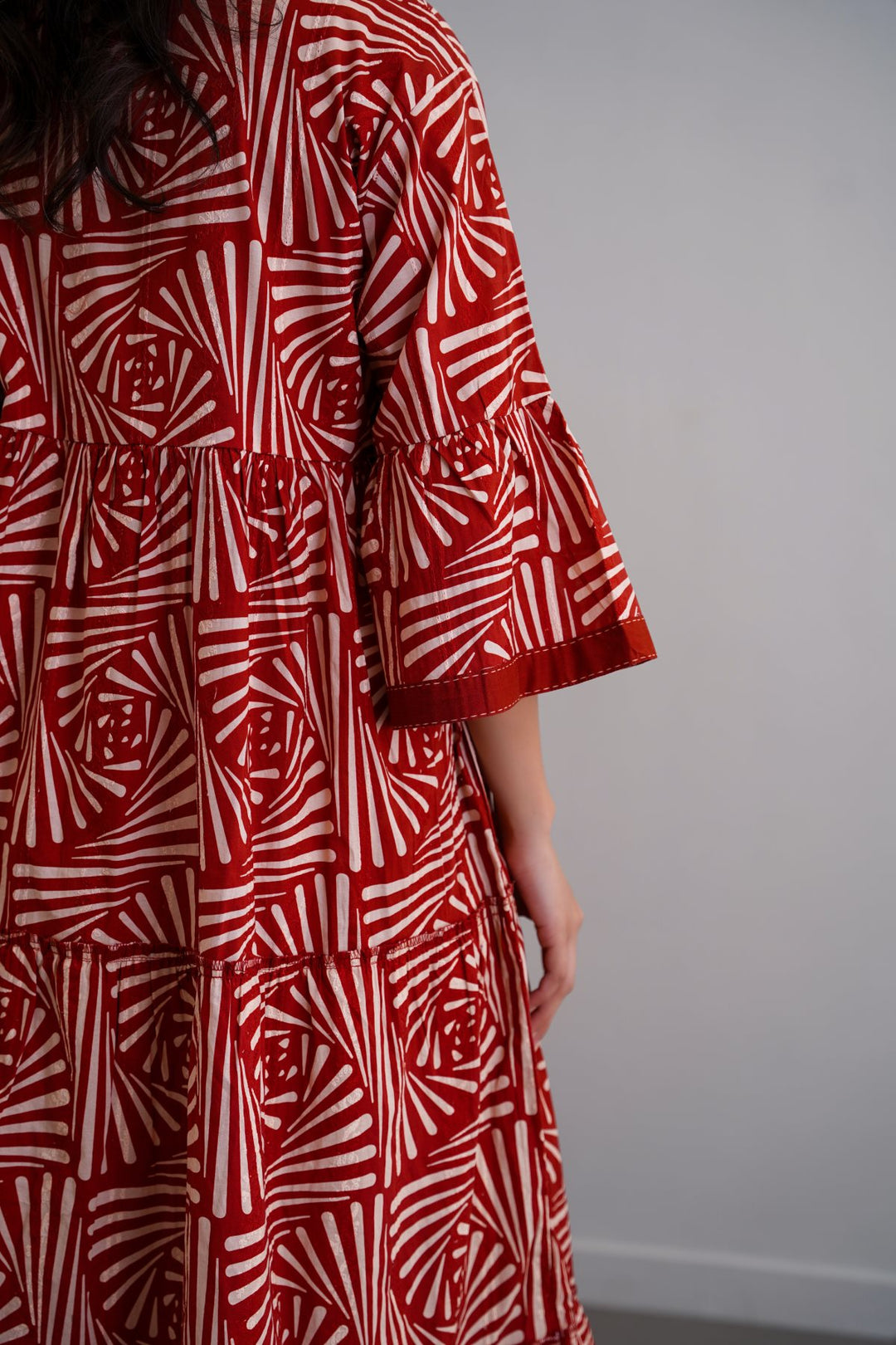 RUST CINNAMON EMBROIDERED DRESS