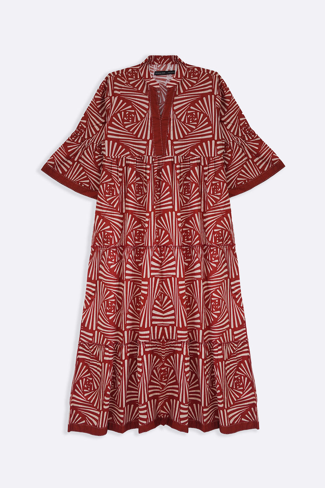 RUST CINNAMON EMBROIDERED DRESS