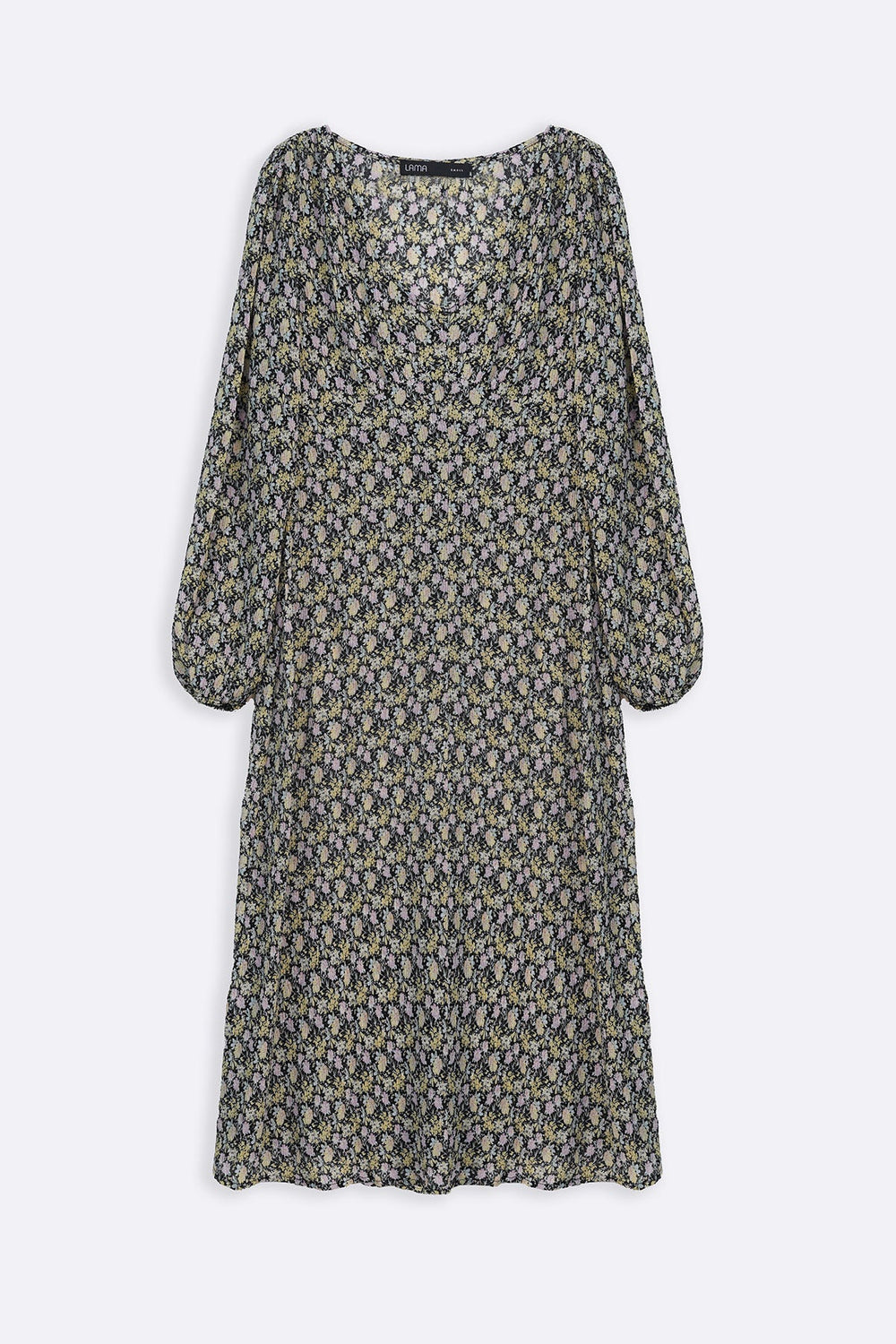GREEN PRINTED MIDI DRESS