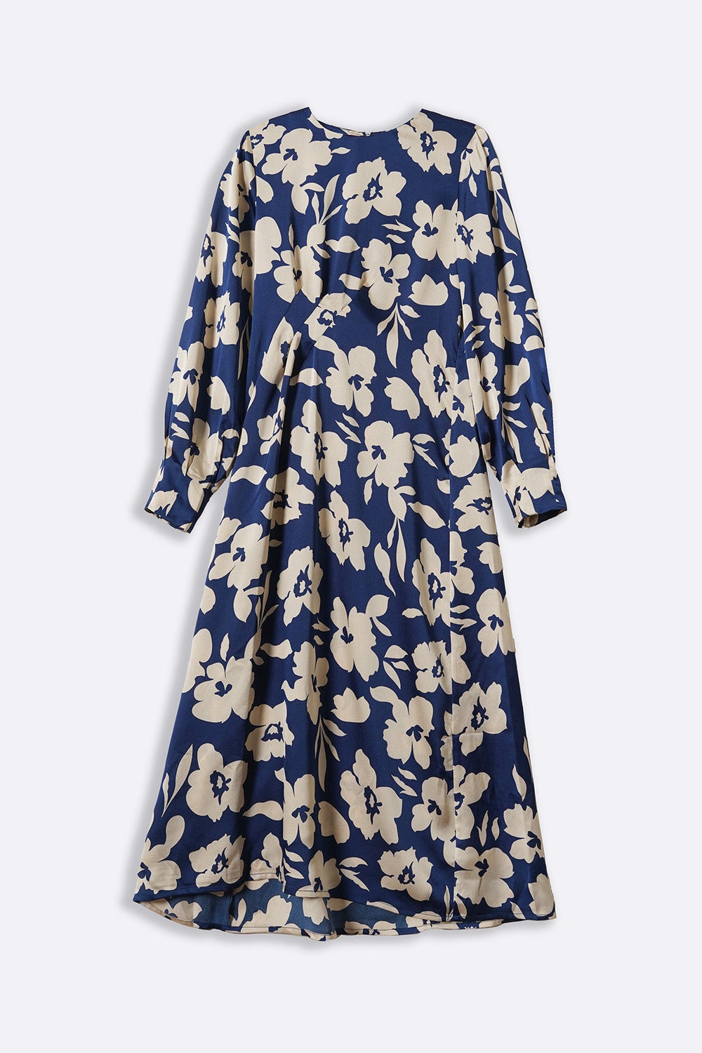 BLUE PRINTED SILK DRESS