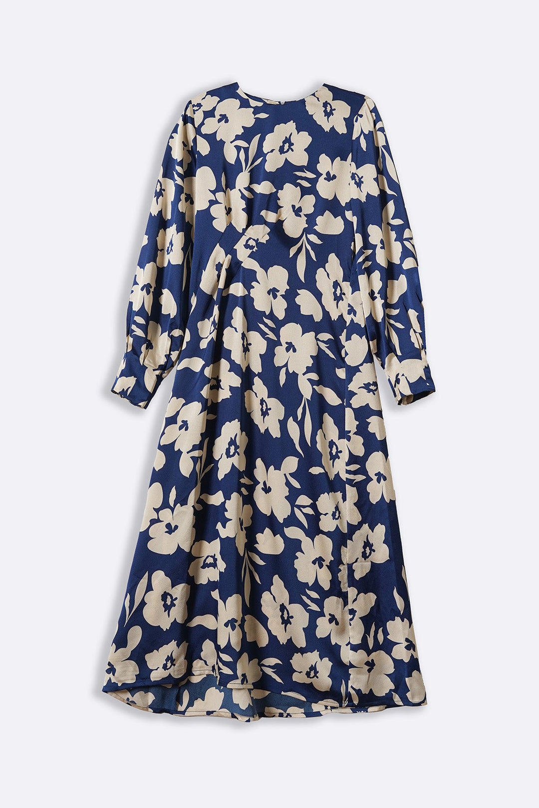 BLUE PRINTED SILK DRESS