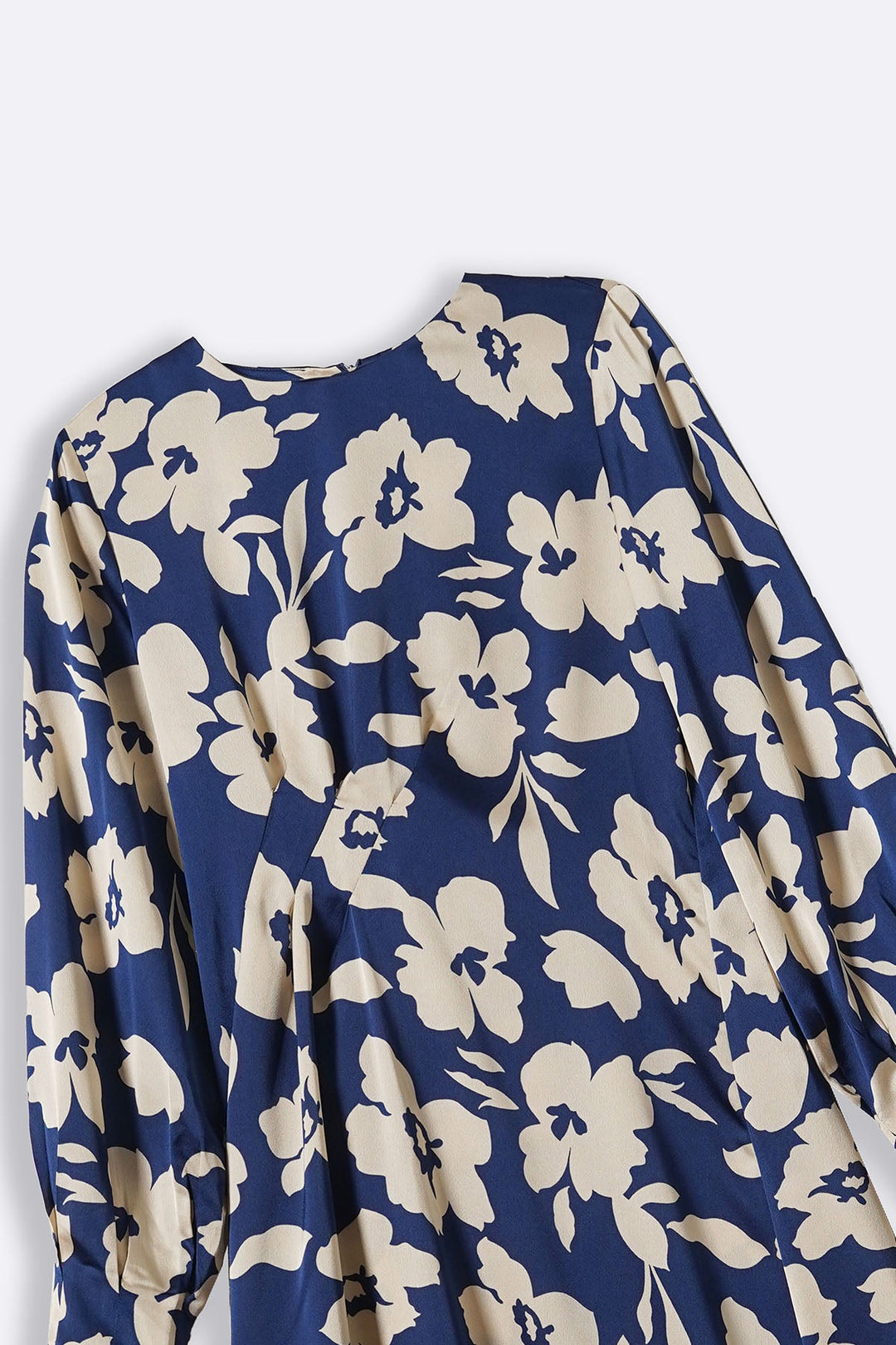 BLUE PRINTED SILK DRESS