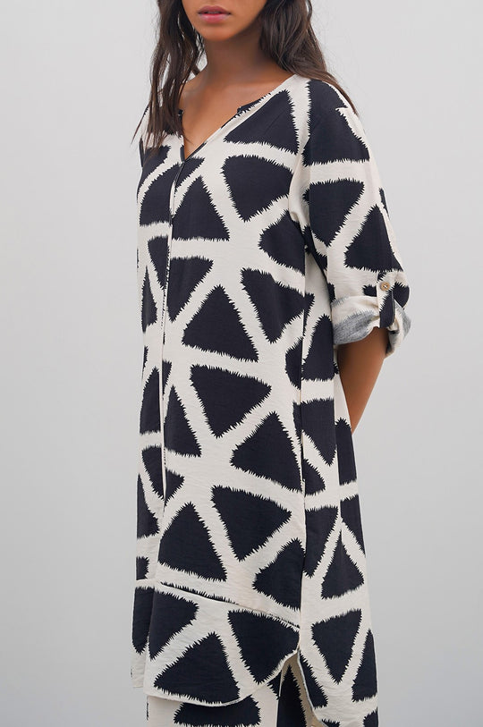 BLACK TRIPTYCH TUNIC