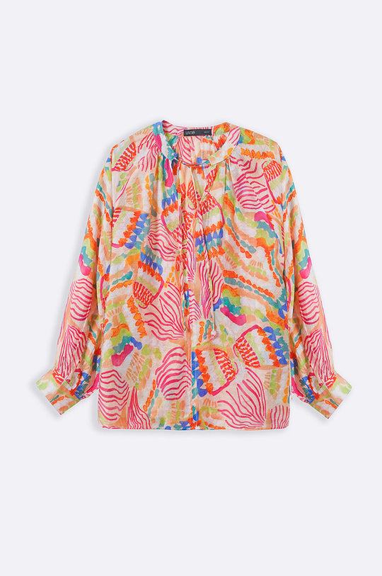 BEIGE CACTUS SILK BLOUSE