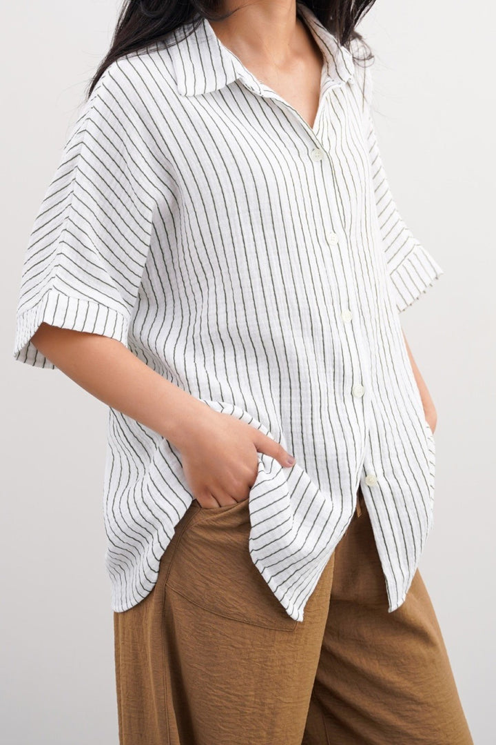 STRIPED MUSLIN SHIRT