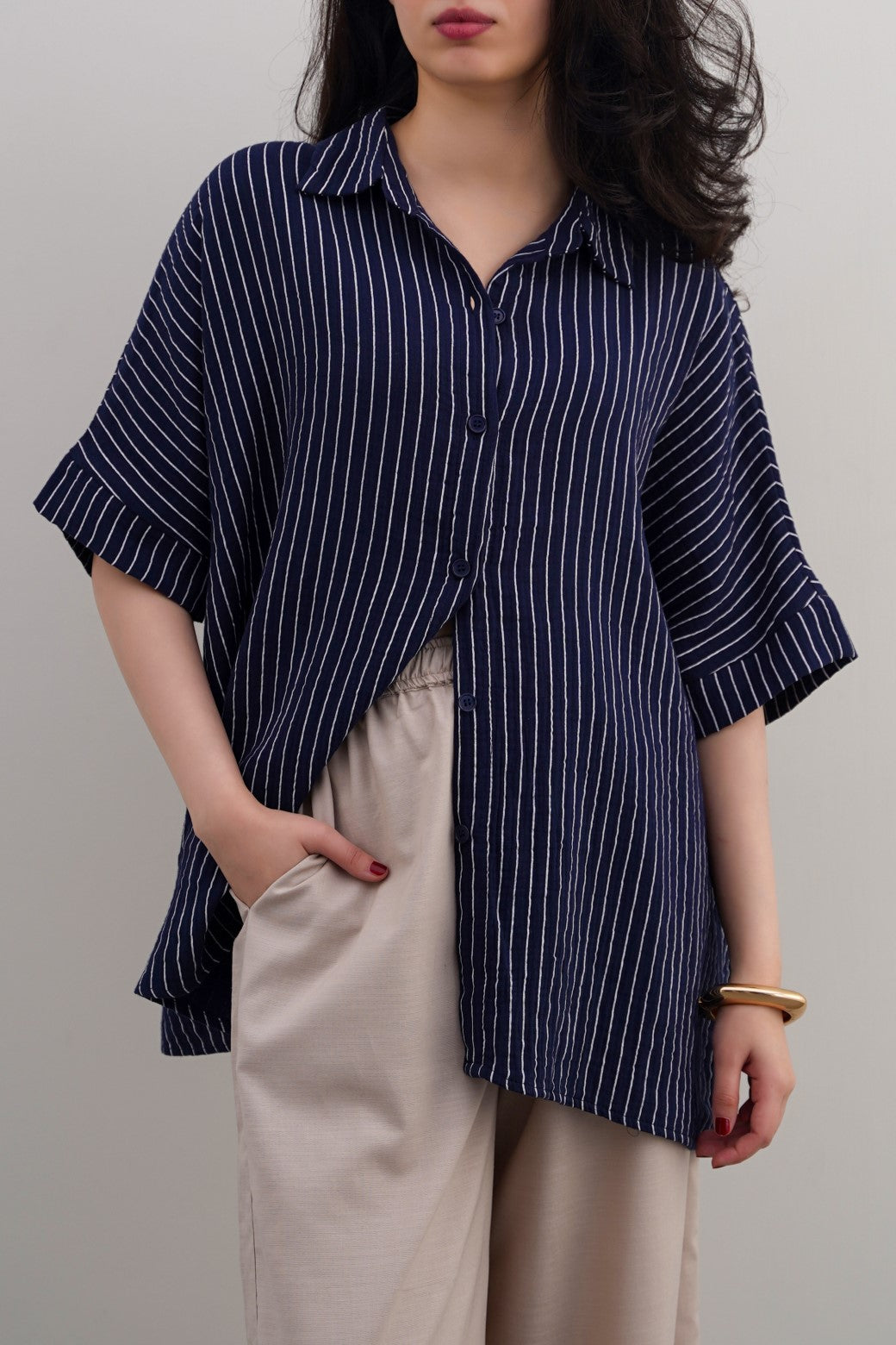 STRIPED MUSLIN SHIRT