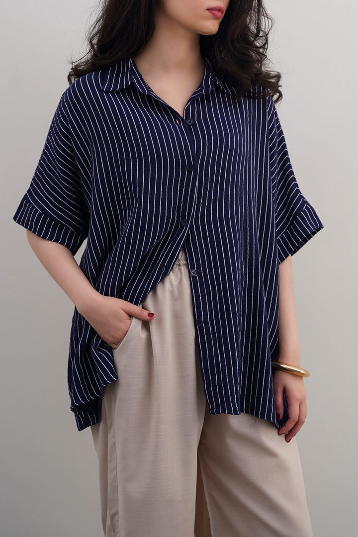 STRIPED MUSLIN SHIRT