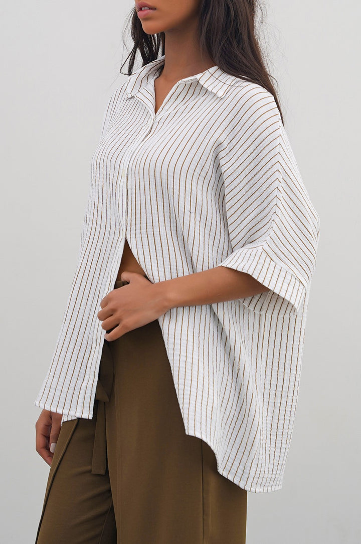 STRIPED MUSLIN SHIRT