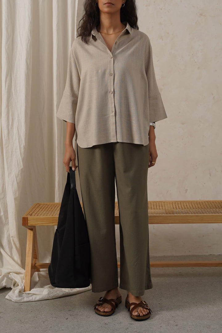 GREY FAVORITE LINEN SHIRT