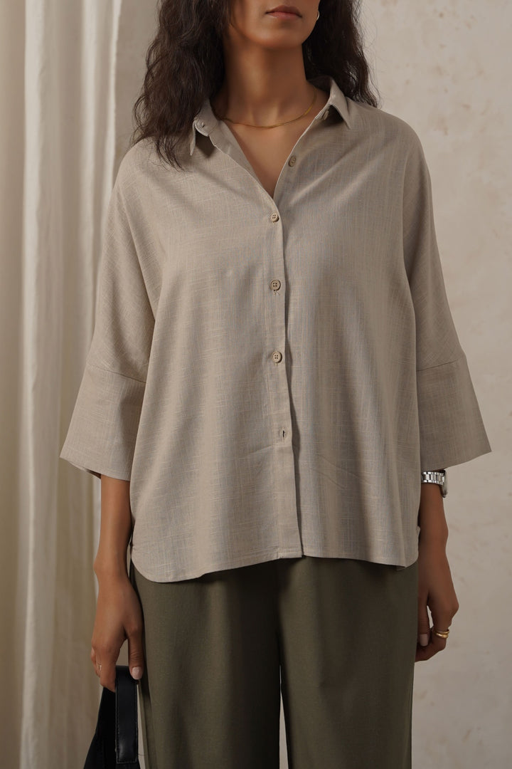 GREY FAVORITE LINEN SHIRT