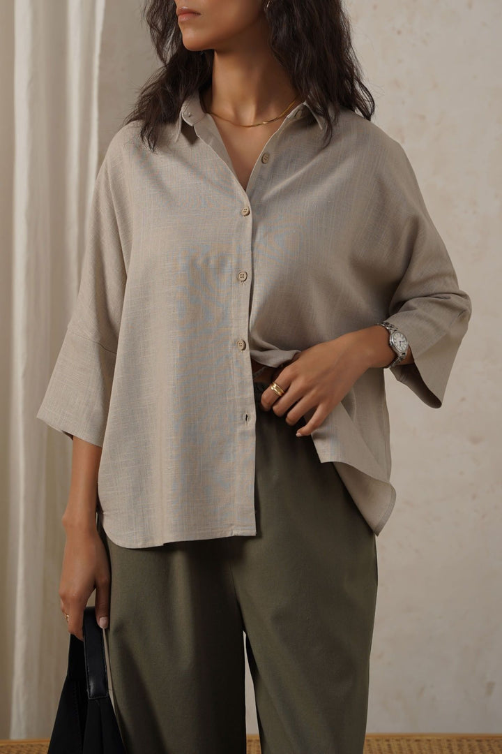 GREY FAVORITE LINEN SHIRT