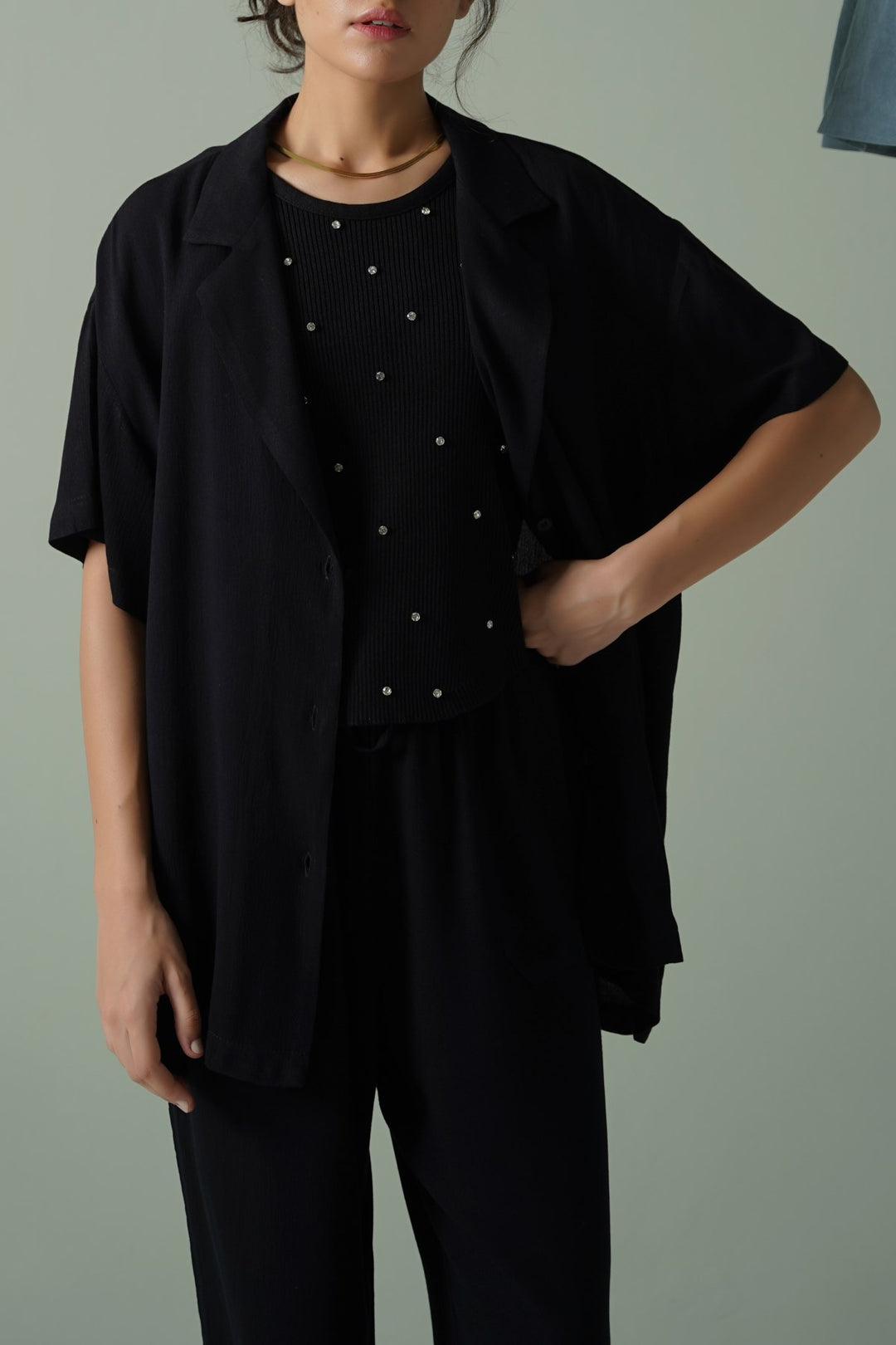 BLACK SAFARI BLAZER SHIRT