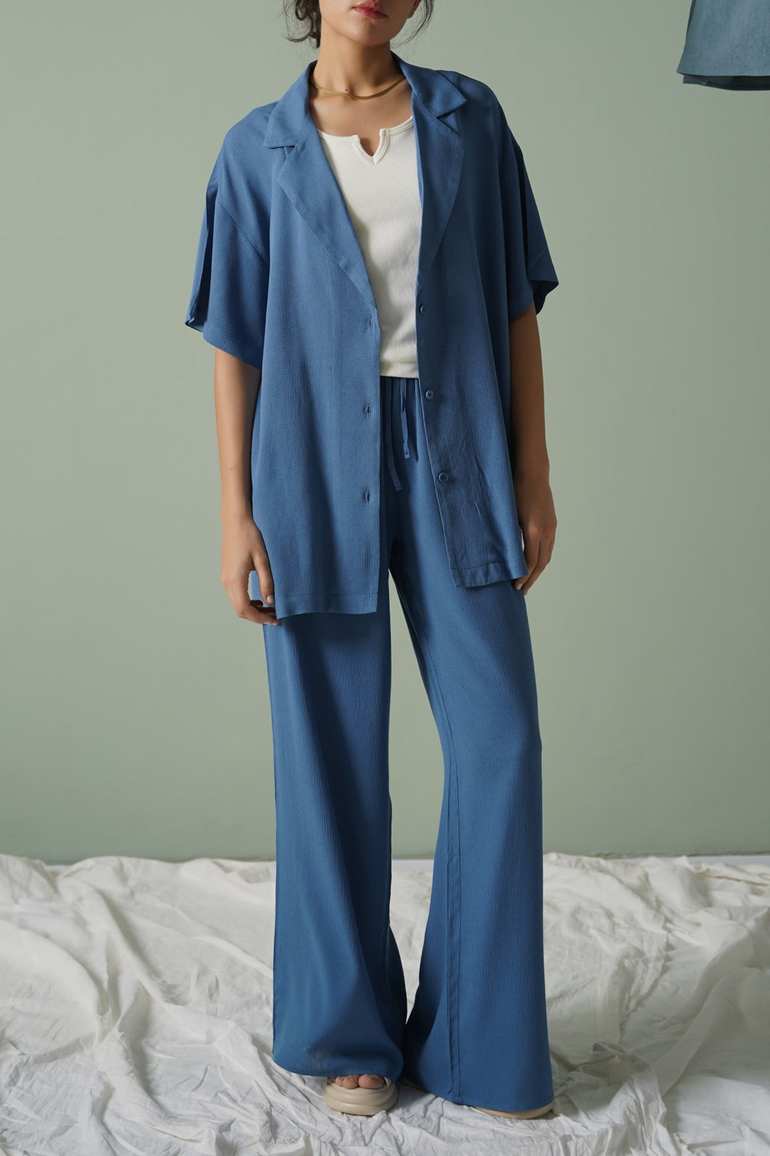 TEAL SAFARI BLAZER SHIRT