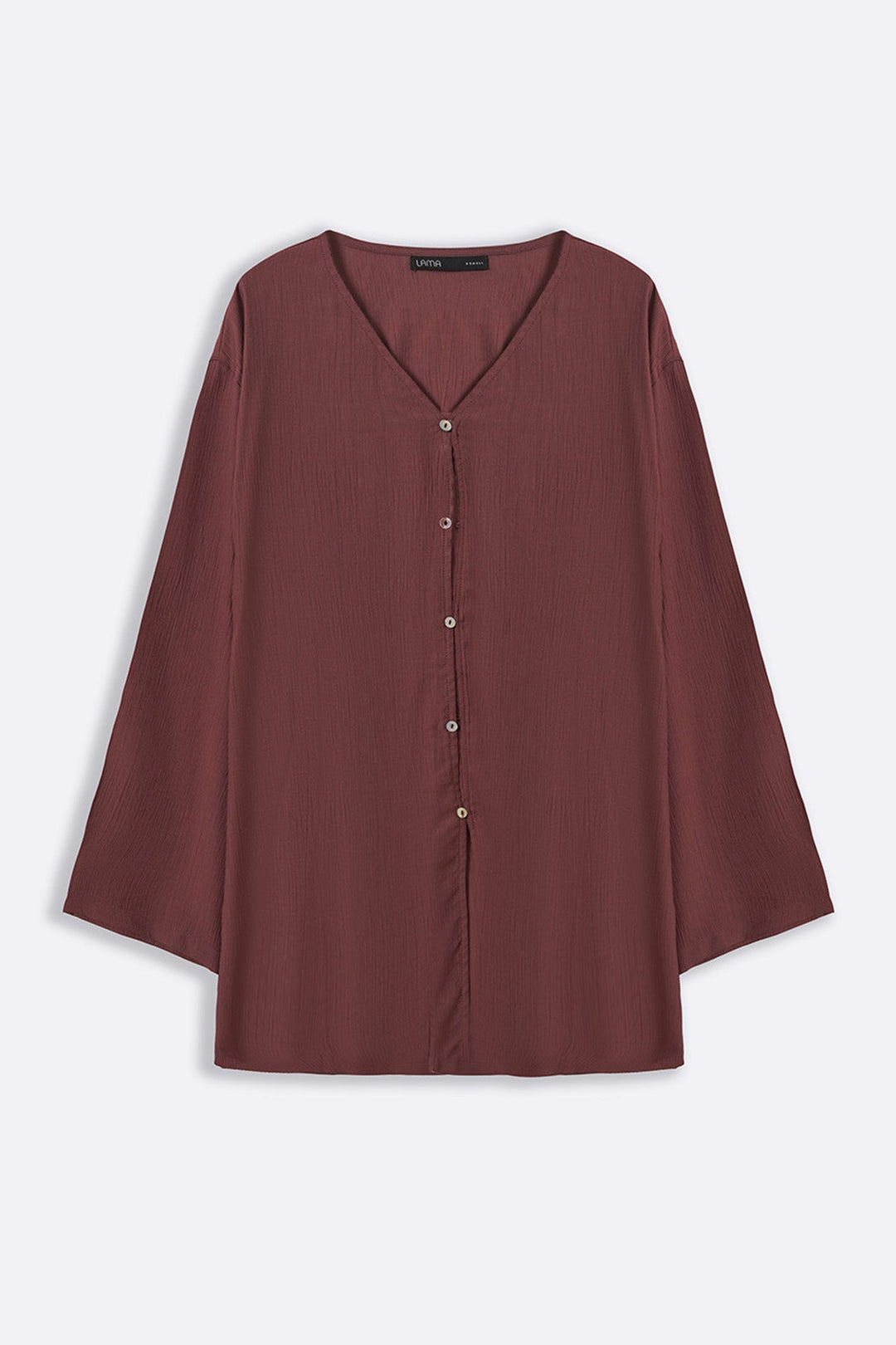 WINE FLOWY TEXTURED BLOUSE
