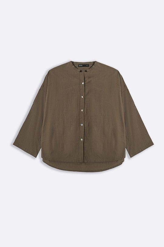 OLIVE FEATHER COTTON BLOUSE