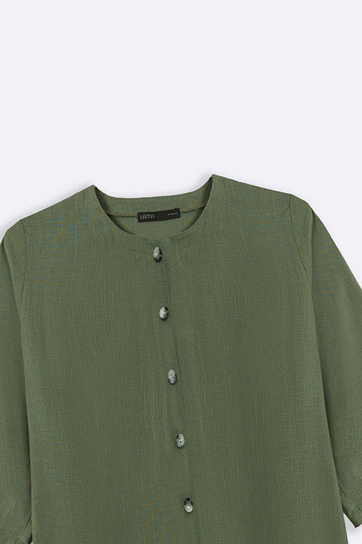 GREEN LINEN BLOUSE